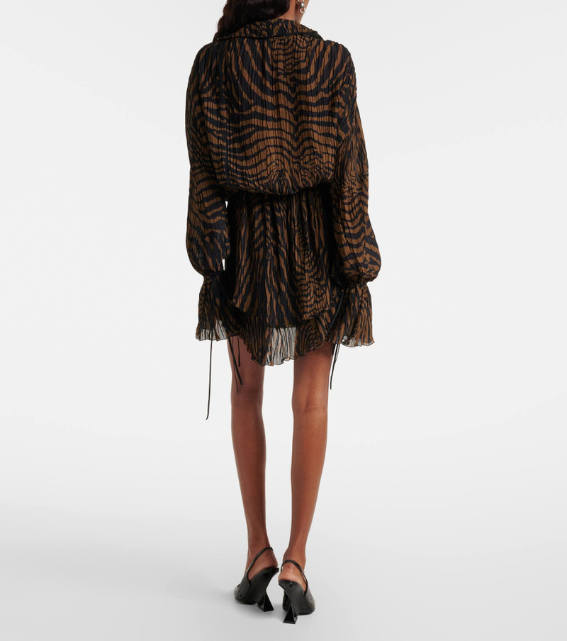 Zebra-print chiffon mini dress 3