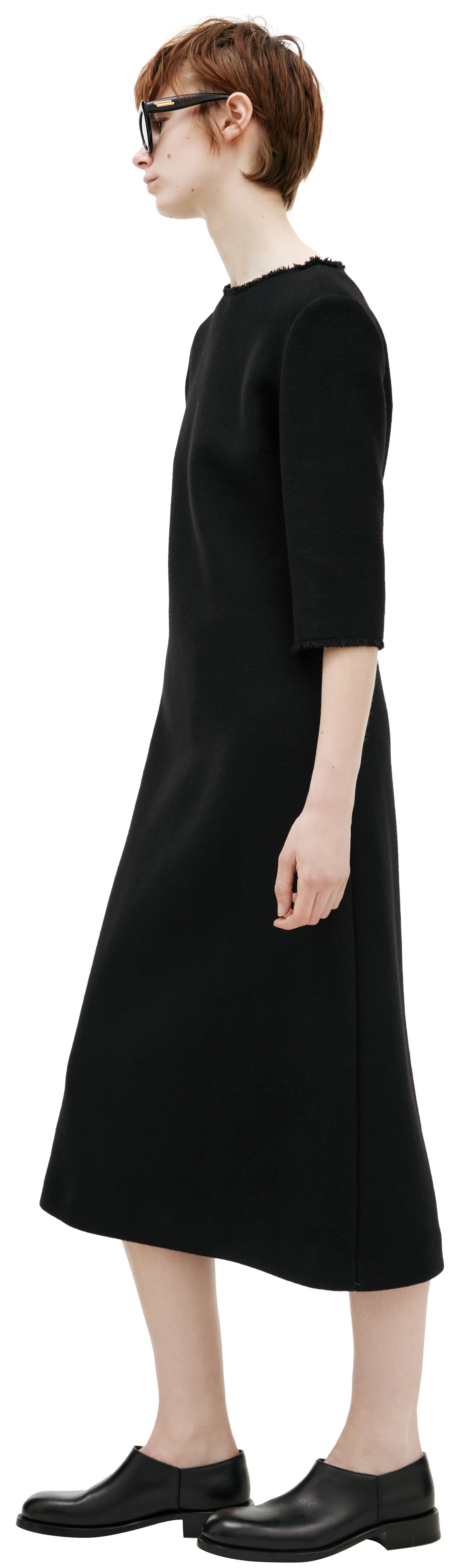 DRESS WITH RAW COLLAR - 2