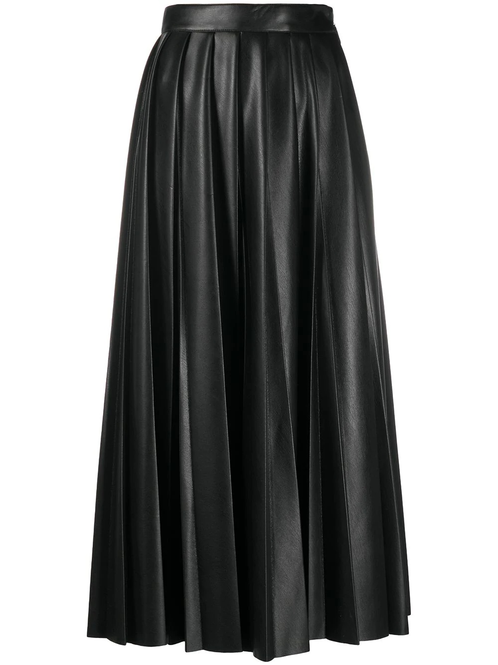 faux-leather pleated skirt - 1