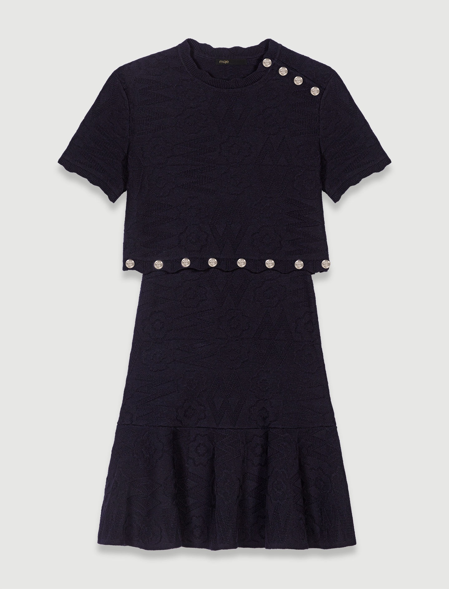 Trompe l'œil knit mini dress - 1
