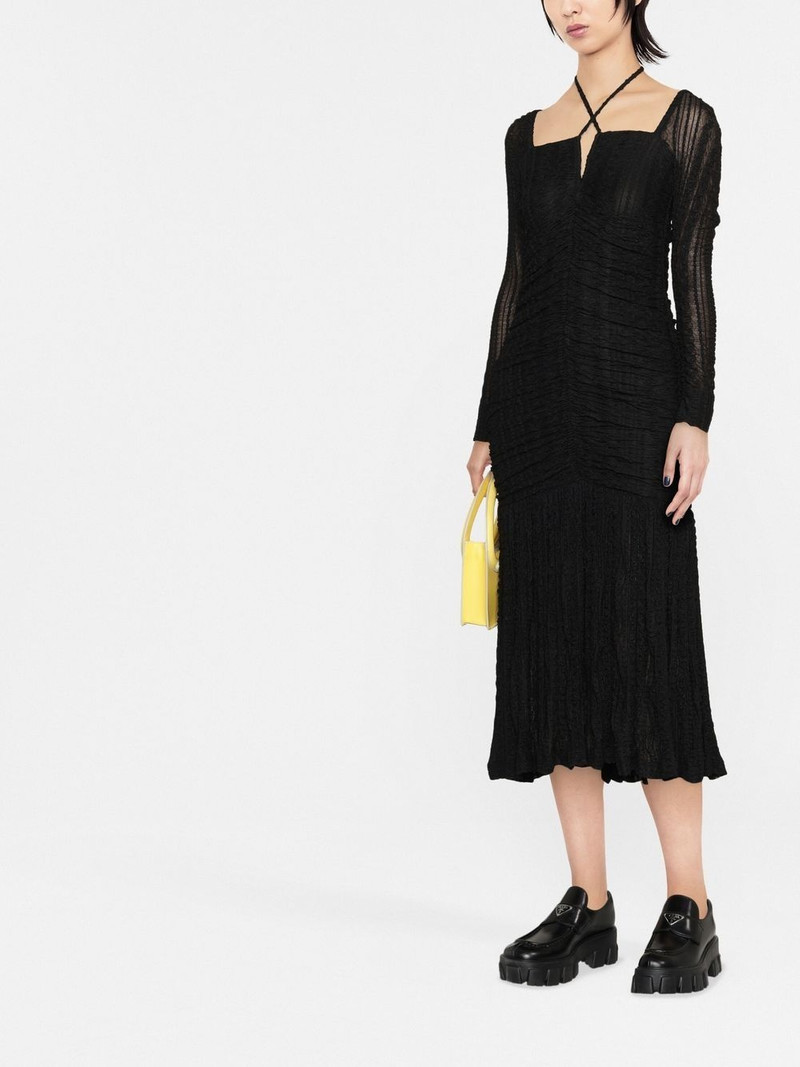 GANNI halterneck ruched dress outlook