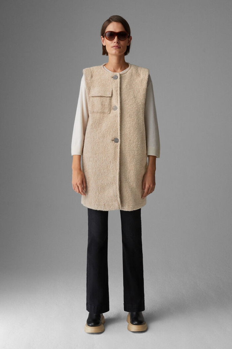BOGNER Juno Alpaca and pure new wool waistcoat in Beige outlook