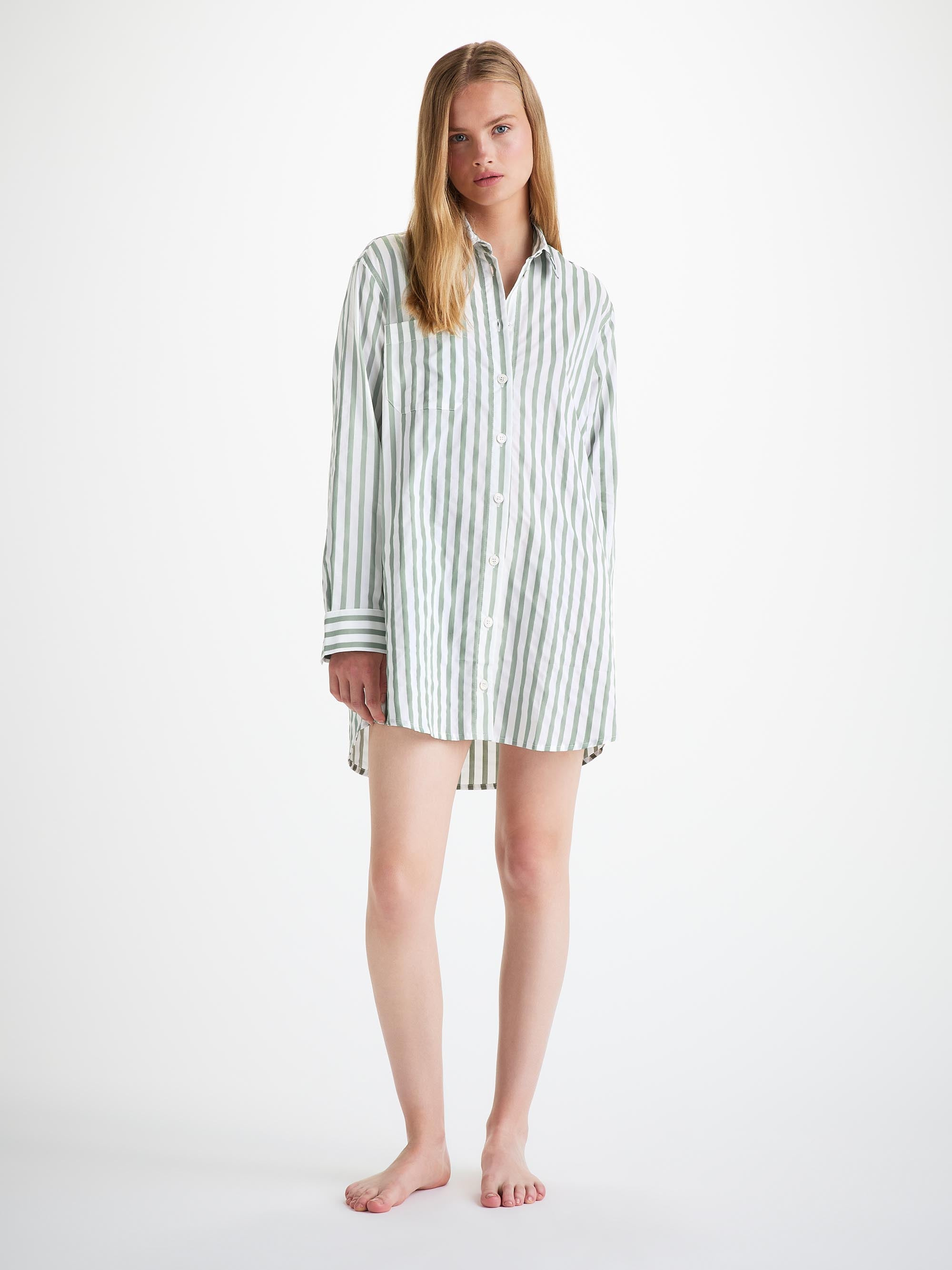 Women's Nightshirt Capri 24 Cotton Batiste Green - 2