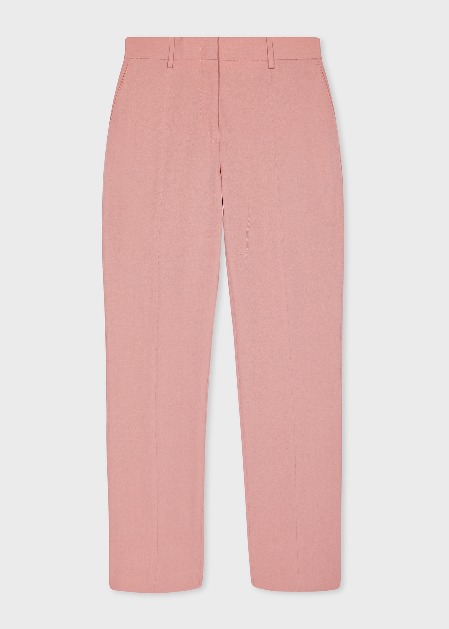 Women's Slim-Fit Dusky Pink Wool Trousers - 1