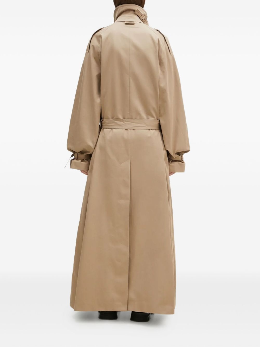 double-breasted belted trench coat - 3