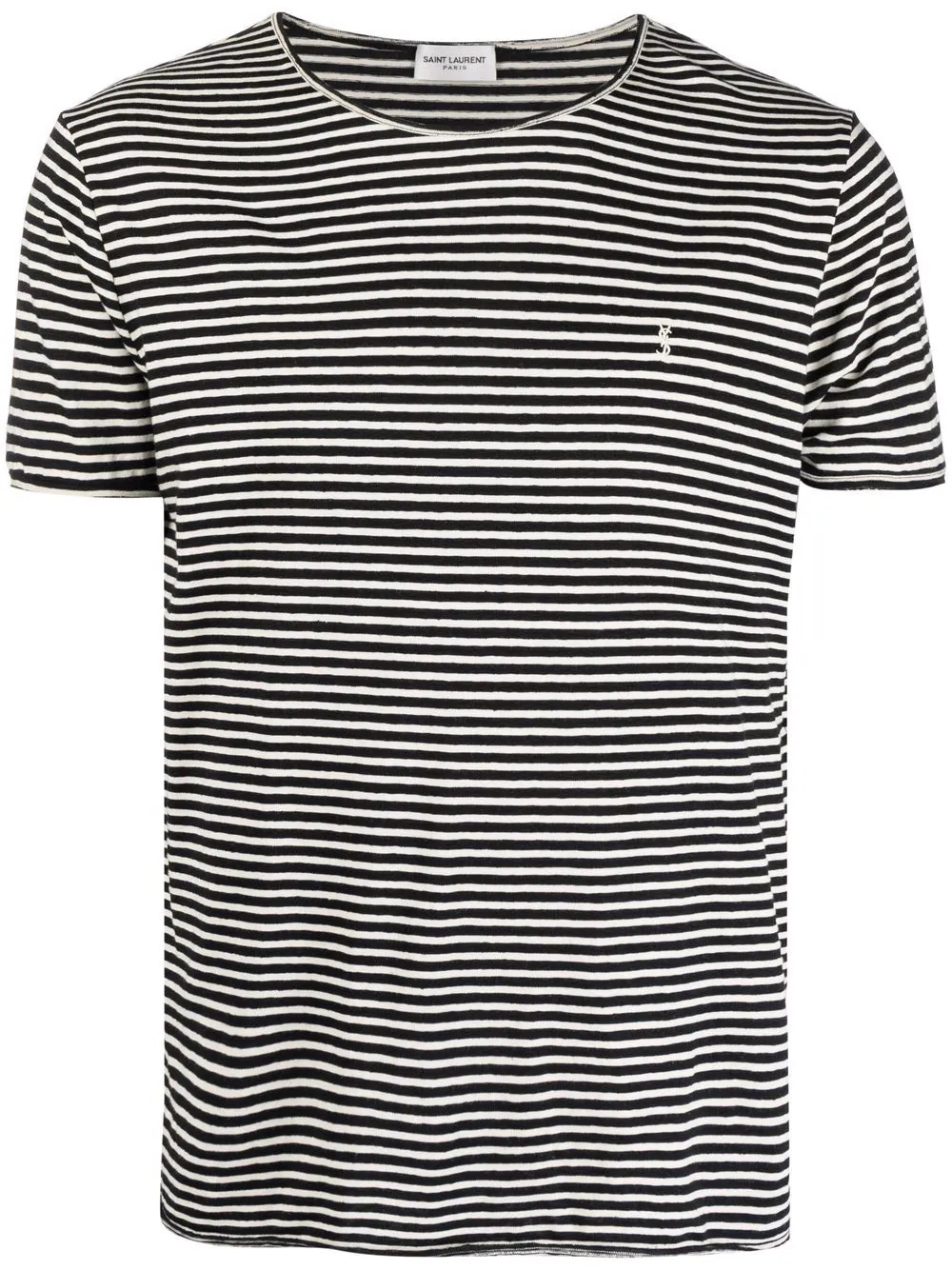 logo-embroidered striped T-shirt - 1