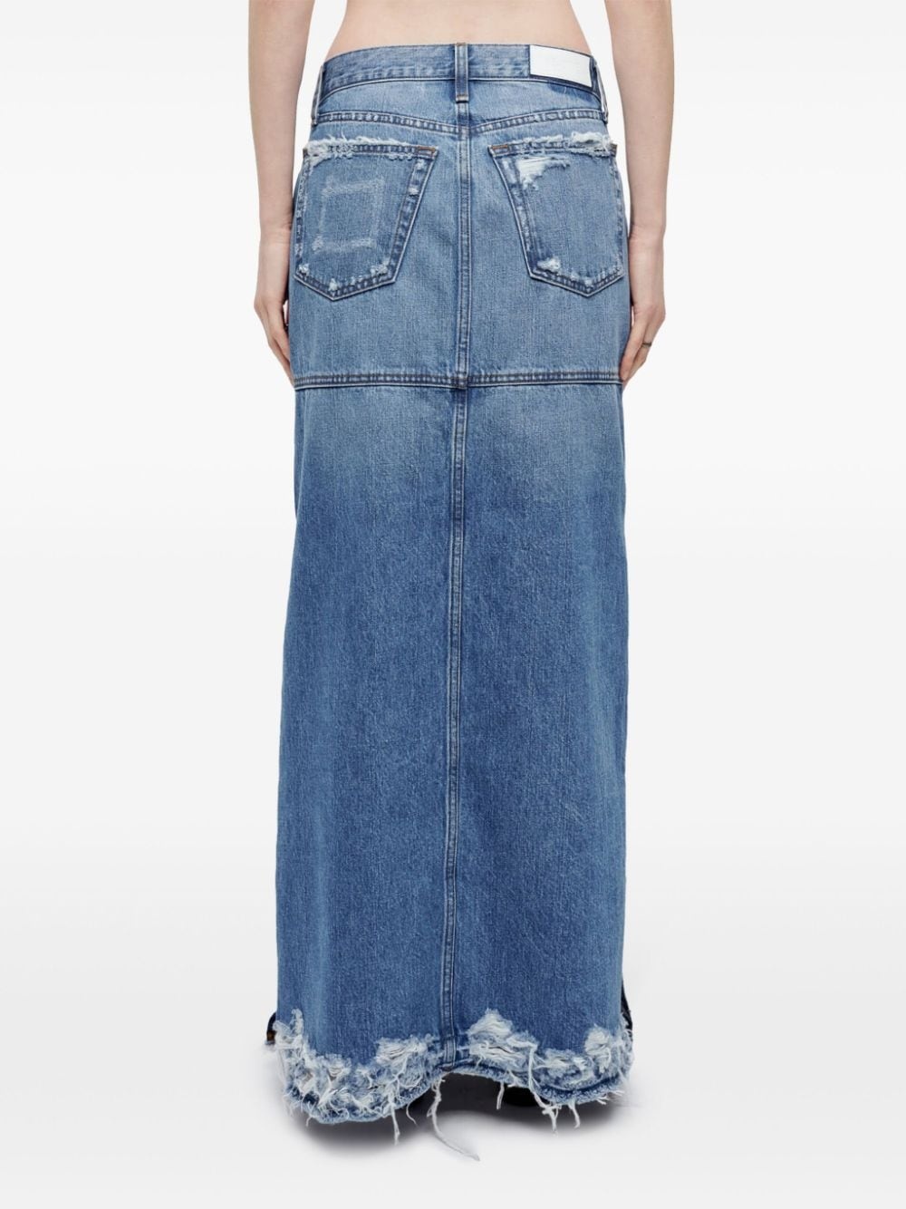 split mid-rise denim skirt - 5