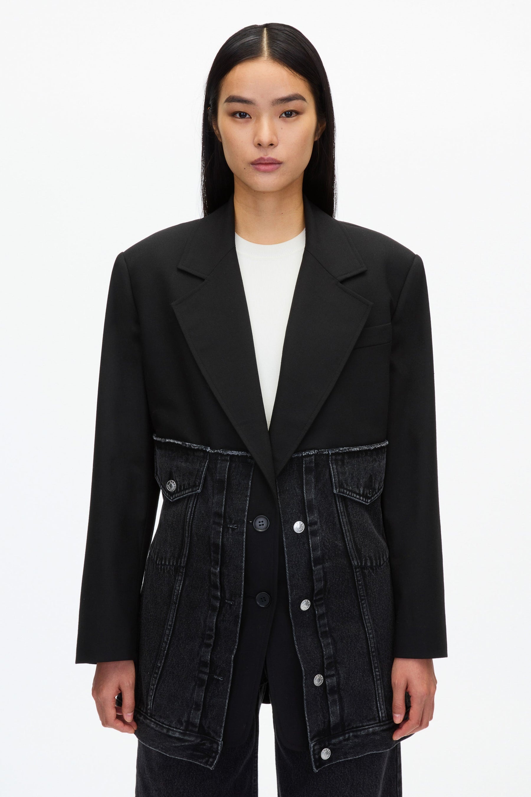Oversized Hybrid Denim Blazer - 6