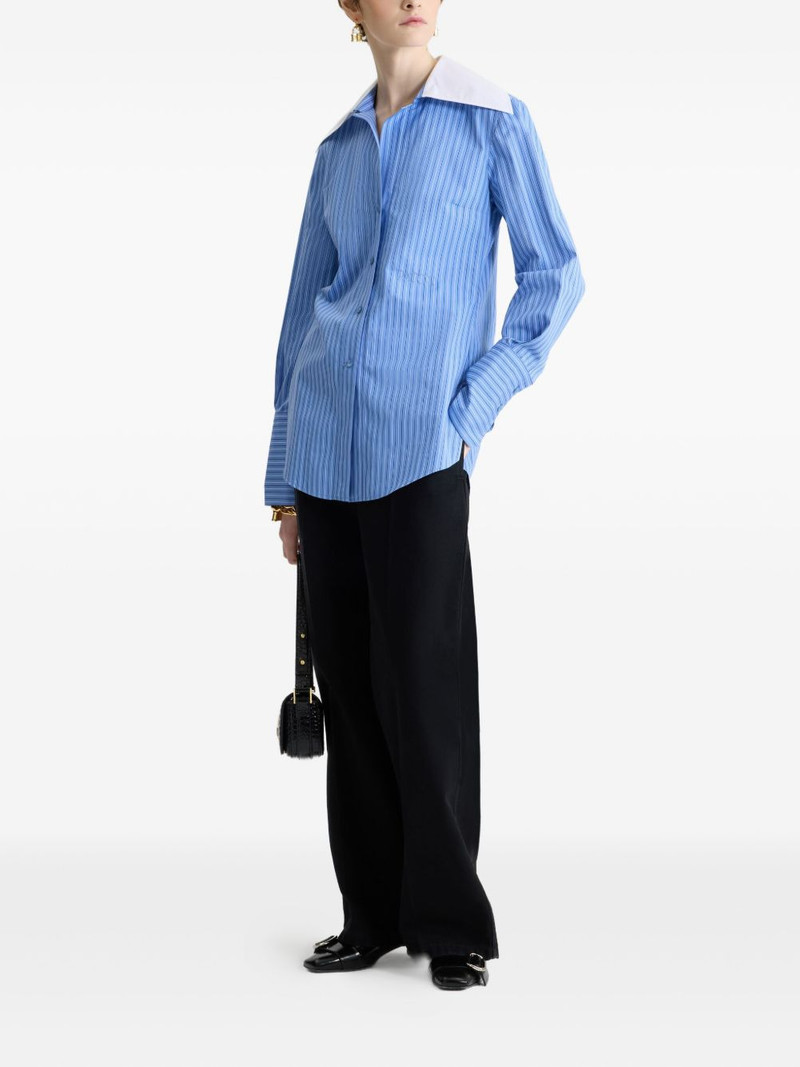 PATOU wide-collar striped shirt outlook