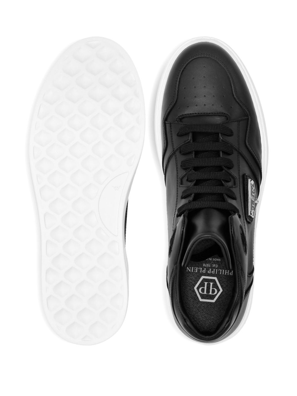 leather hi-top sneakers - 3