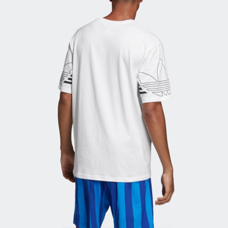 adidas originals Outline Tee Round Neck Short Sleeve White DU8536 - 6