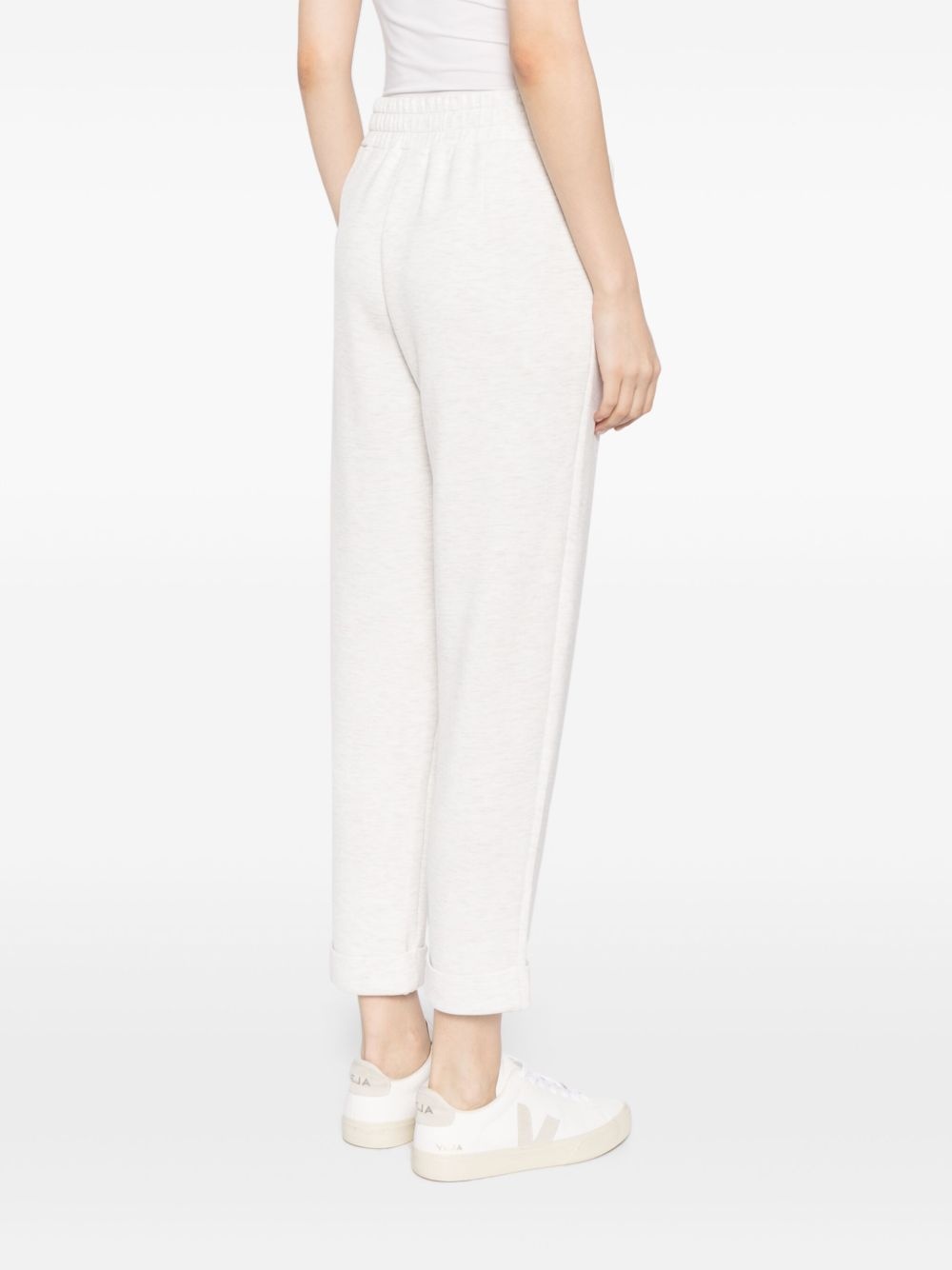 mélange-effect tapered trousers - 4