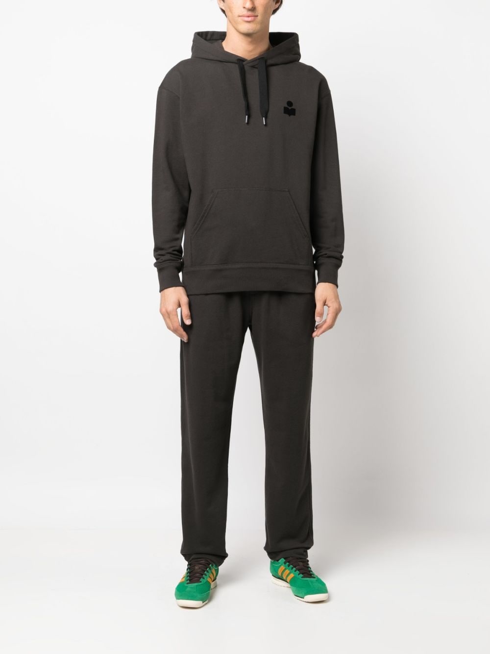 logo-flocked drawstring track pants - 2