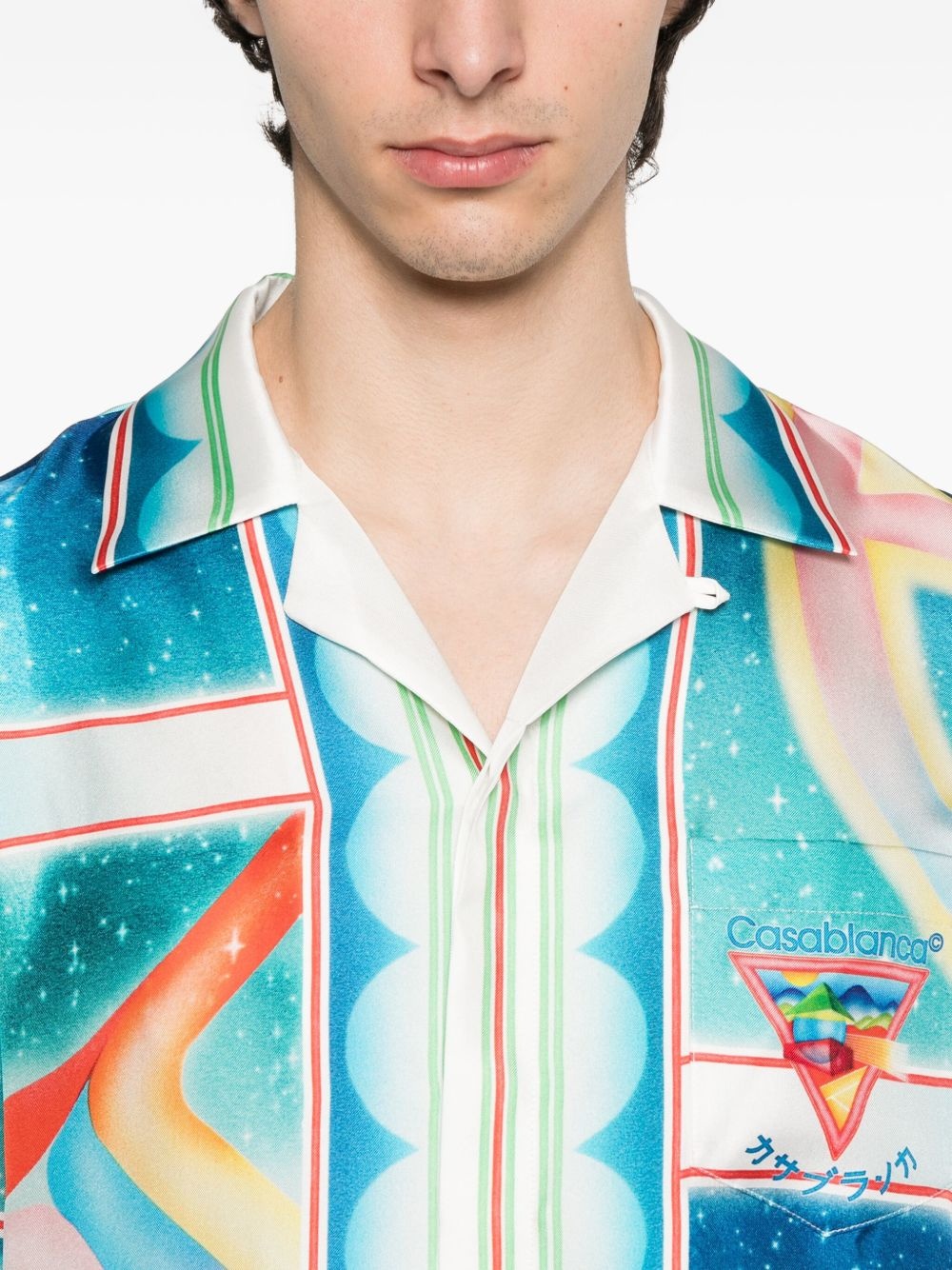 Galaxy Court geometric-print silk shirt - 5