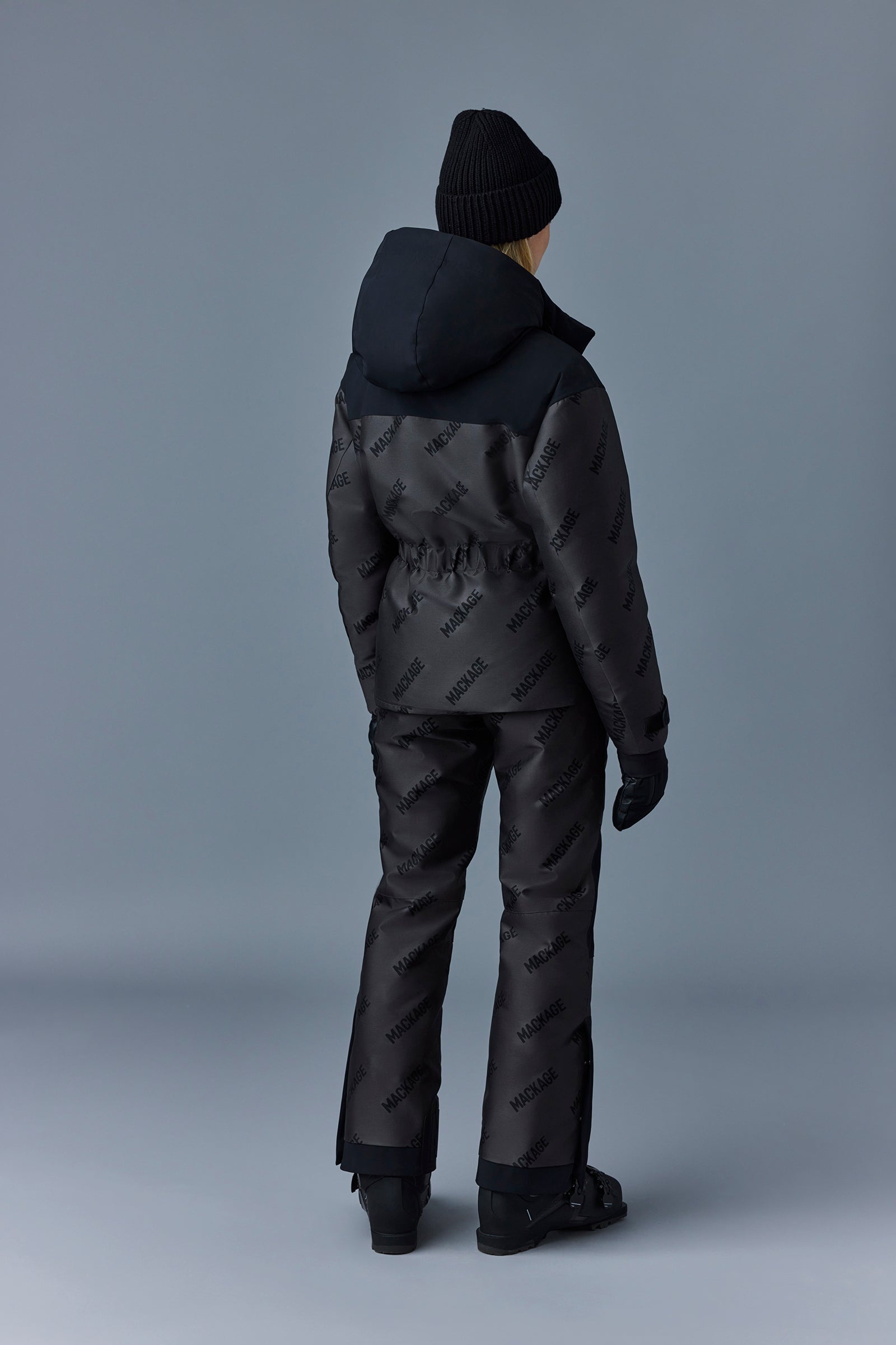 NIXIE-JMG Stretch down ski jacket with jacquard logo pattern - 4