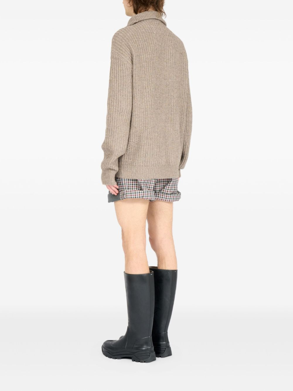 ribbed half-zip sweater - 4