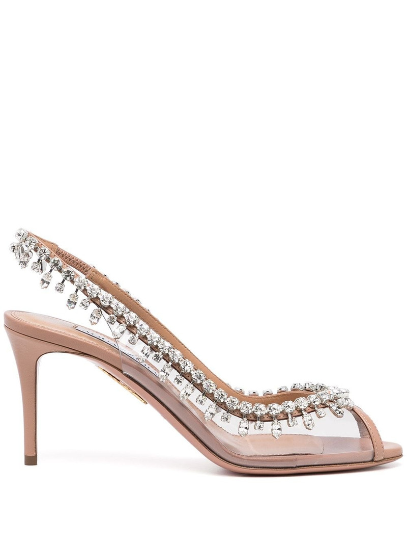 Temptation Crystal 75mm slingback pumps 1