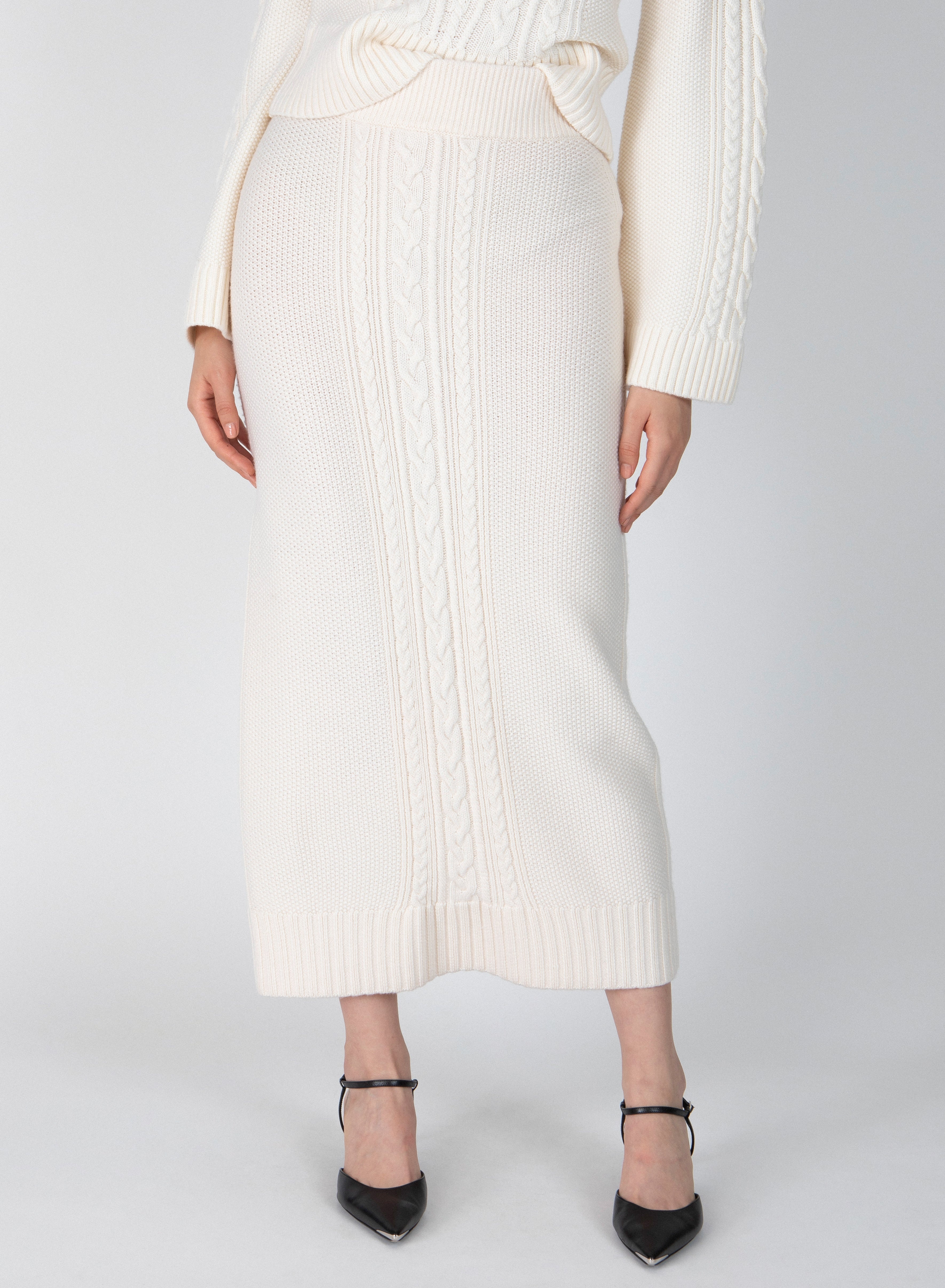 VALENTIN CABLE KNIT SKIRT - 3