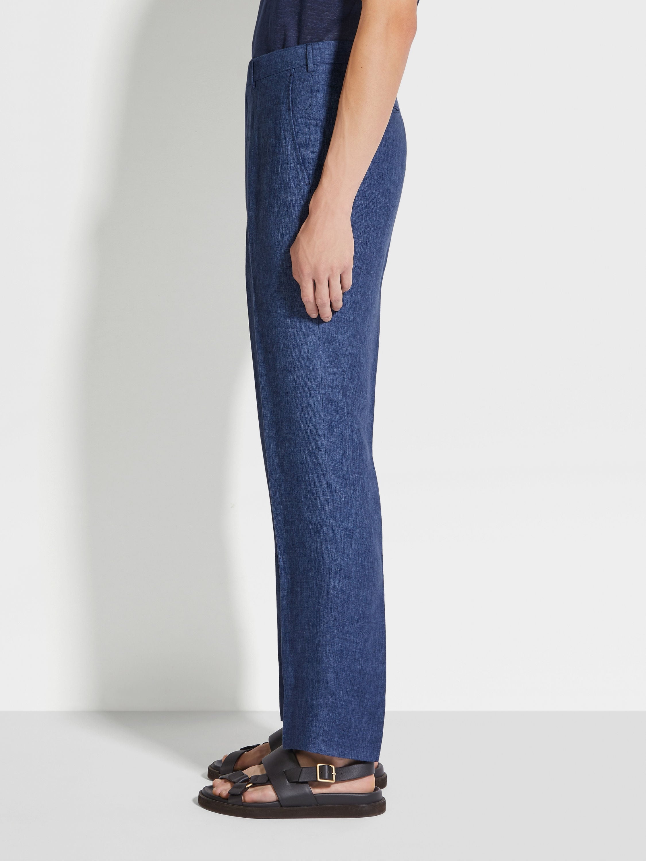 AVIO BLUE OASI LINO PANTS - 4