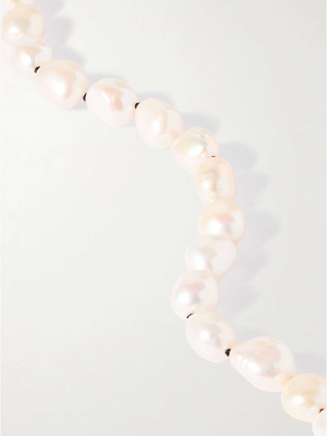 Silver pearl necklace White - 4