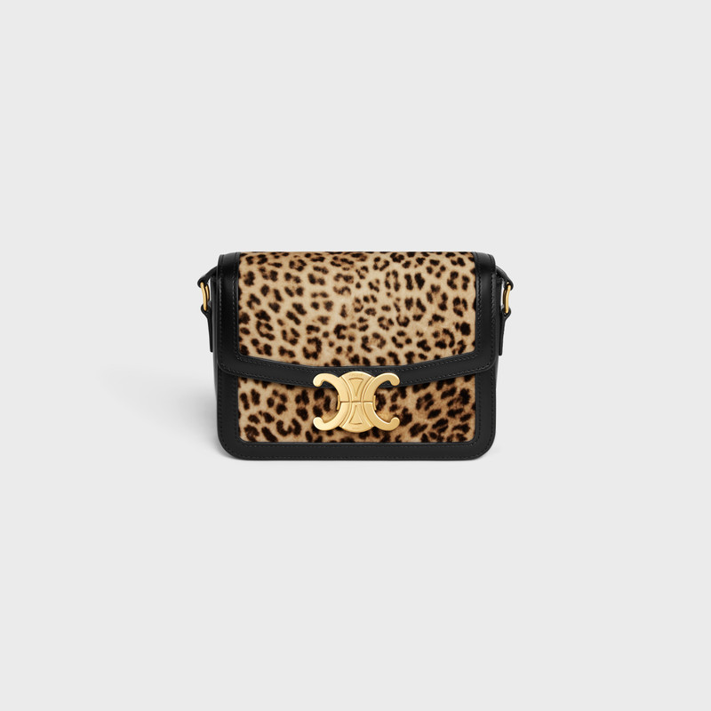 Teen Triomphe Bag in velvet with leopard print 1