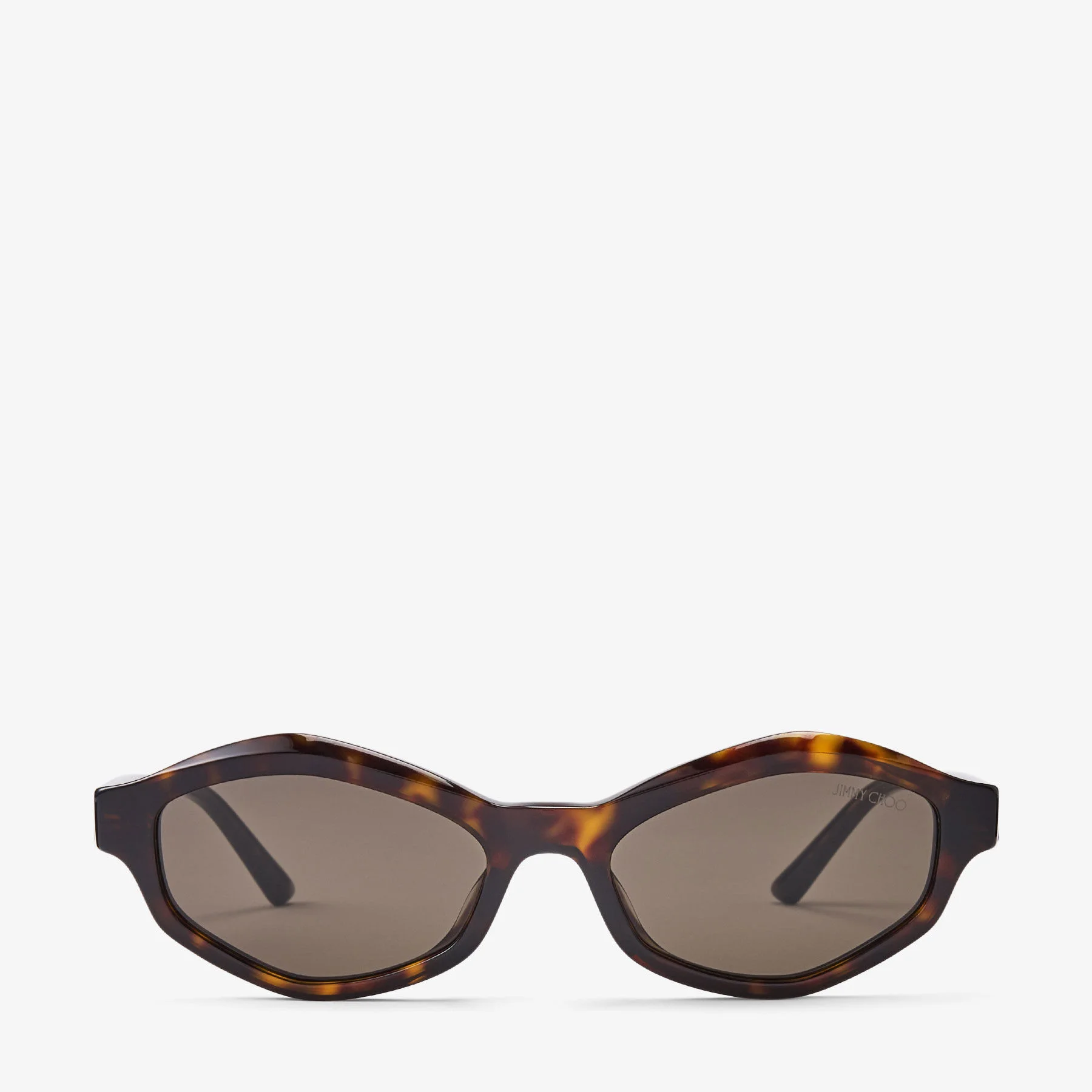 Muse Havana Acetate Irregular Sunglasses with Dark Brown Lenses - 1