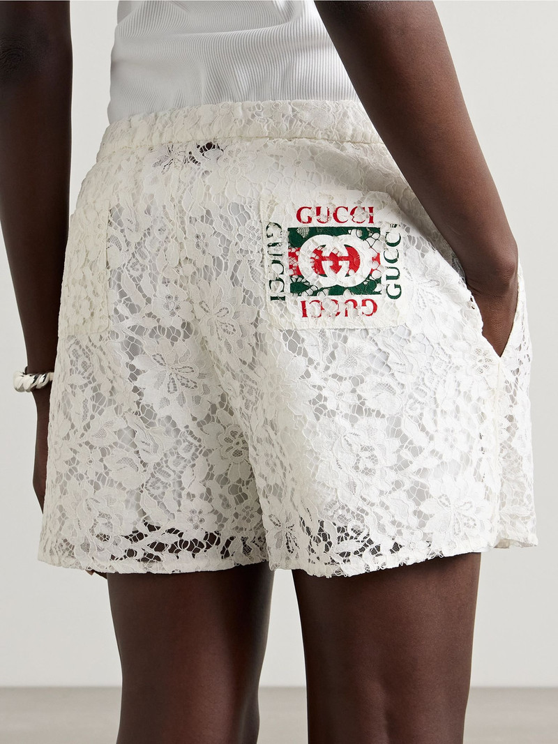Printed corded lace shorts Off-white 4
