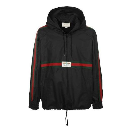 Gucci Label Coated Cotton Trench Coat For Men Black 594861-XDBCH-1043 - 1