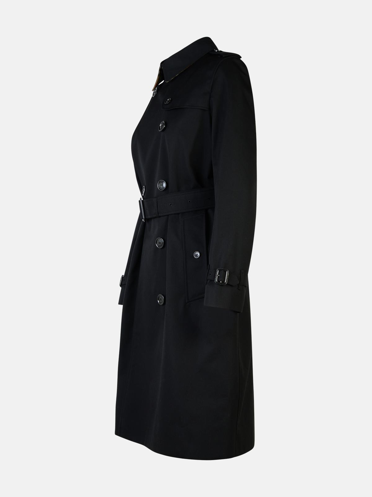 'KENSINGTON' BLACK POLYESTER TRENCH COAT - 2