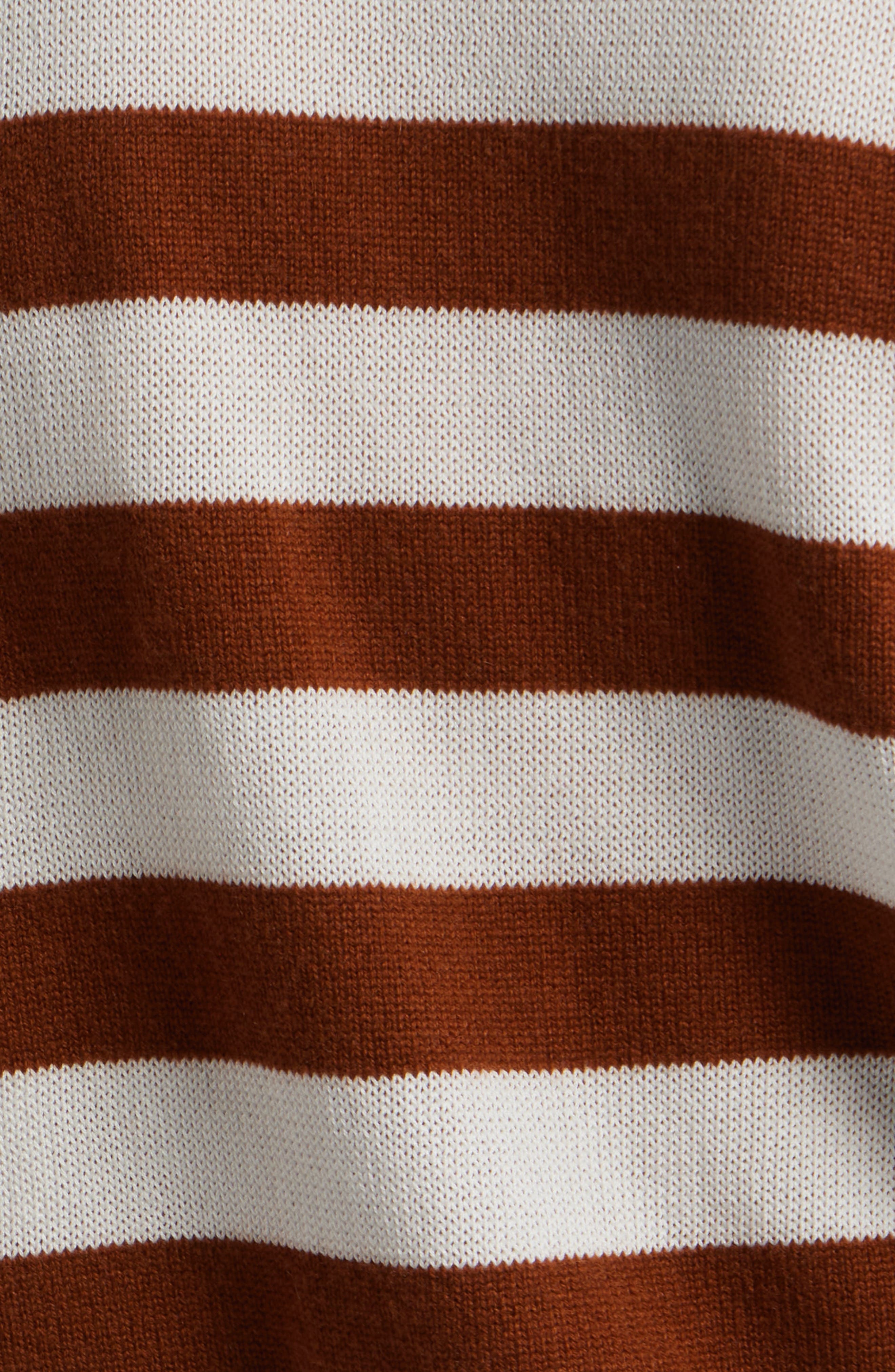 FRAME The Bold Stripe Cashmere & Cotton Polo in Chestnut Multi at Nordstrom - 2