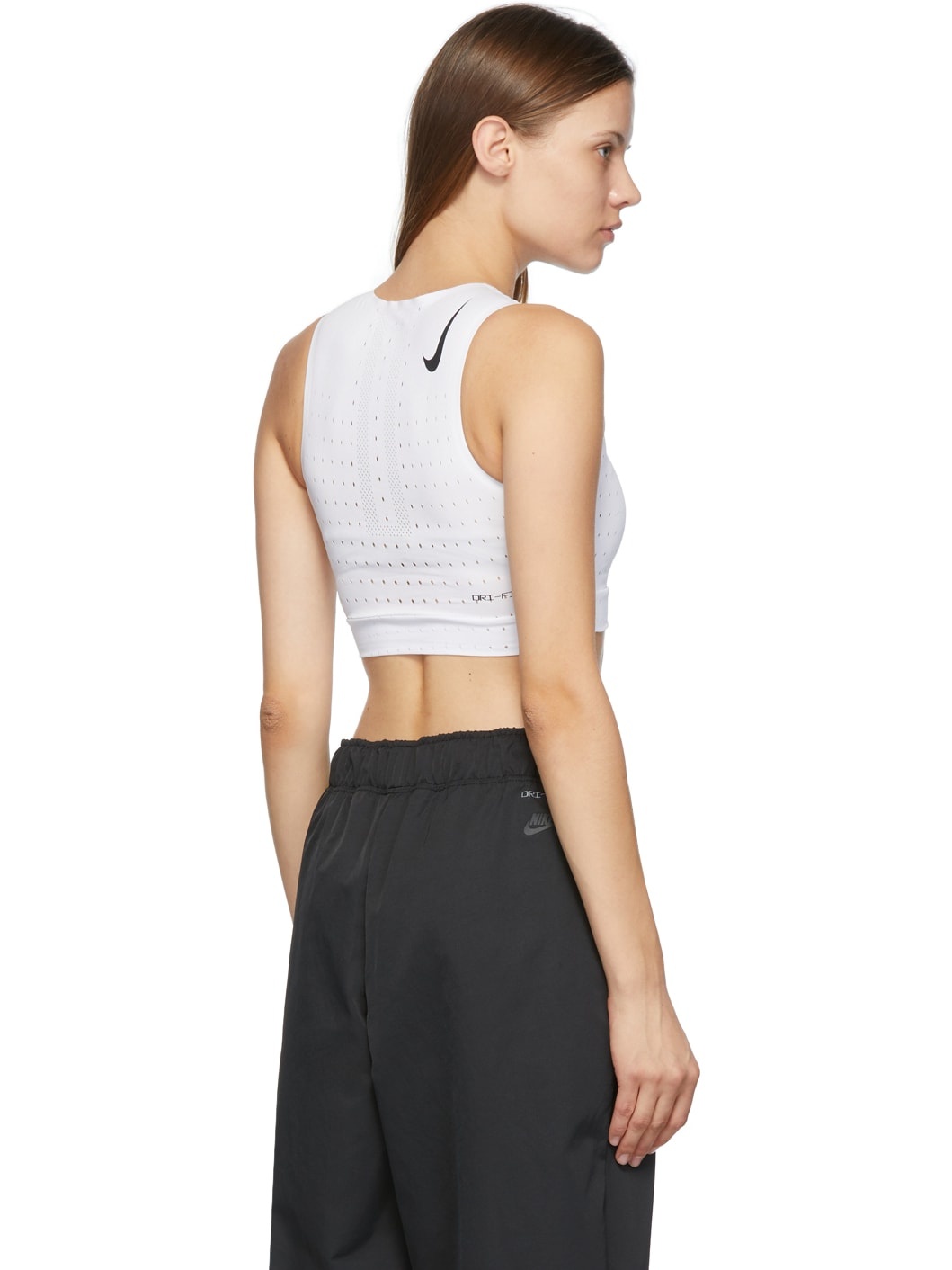 White Crop Running Sport Top - 3