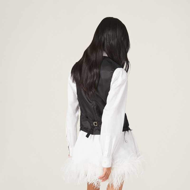 Miu Miu Single-breasted pinstriped vest outlook