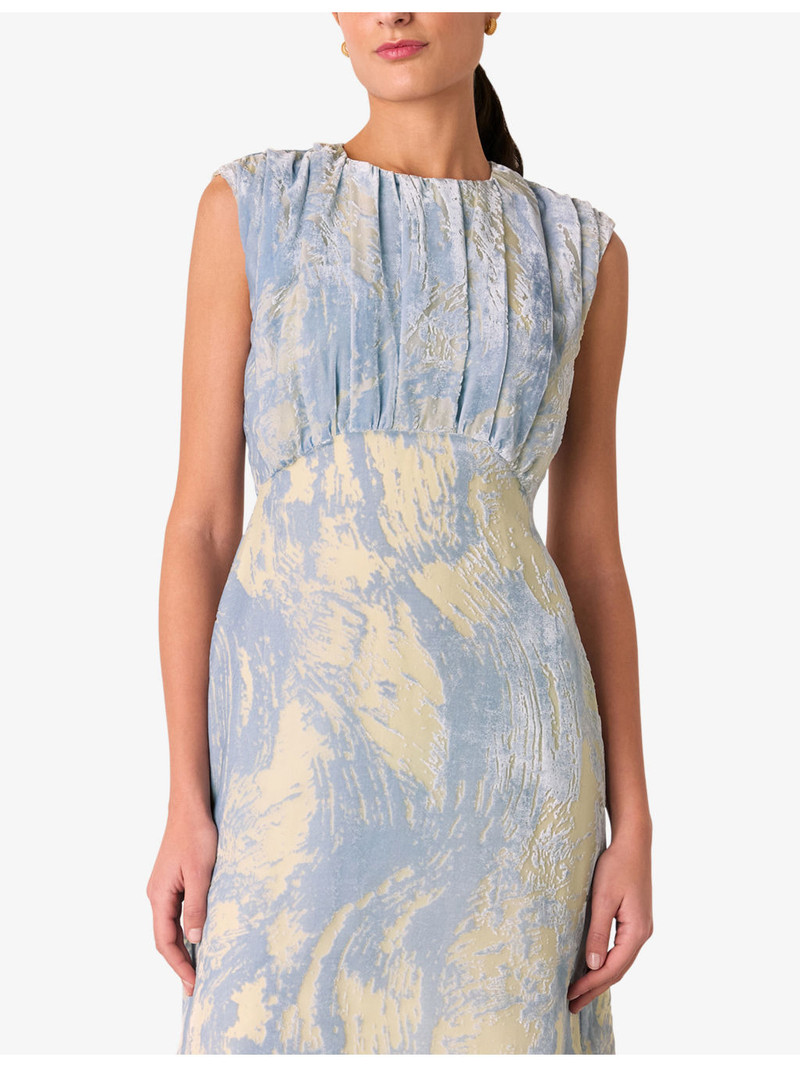 Devore Swirl Sleeveless Velvet Midi Dress 3