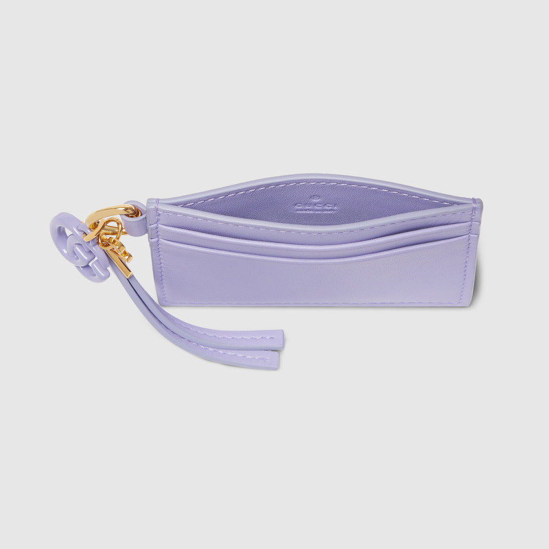 GUCCI Card case with Double G and dragonfly charm outlook