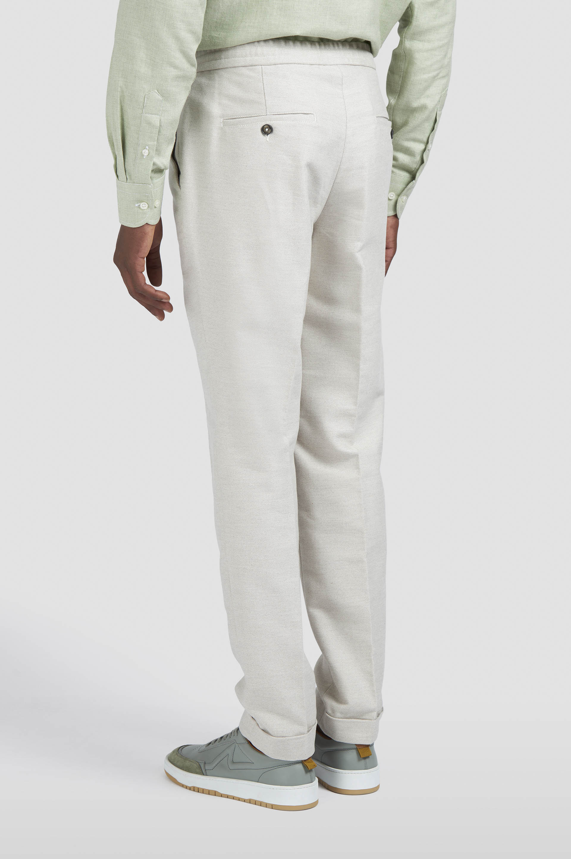 CASHMERE COTTON CHINO TROUSERS WITH PINCE - 3