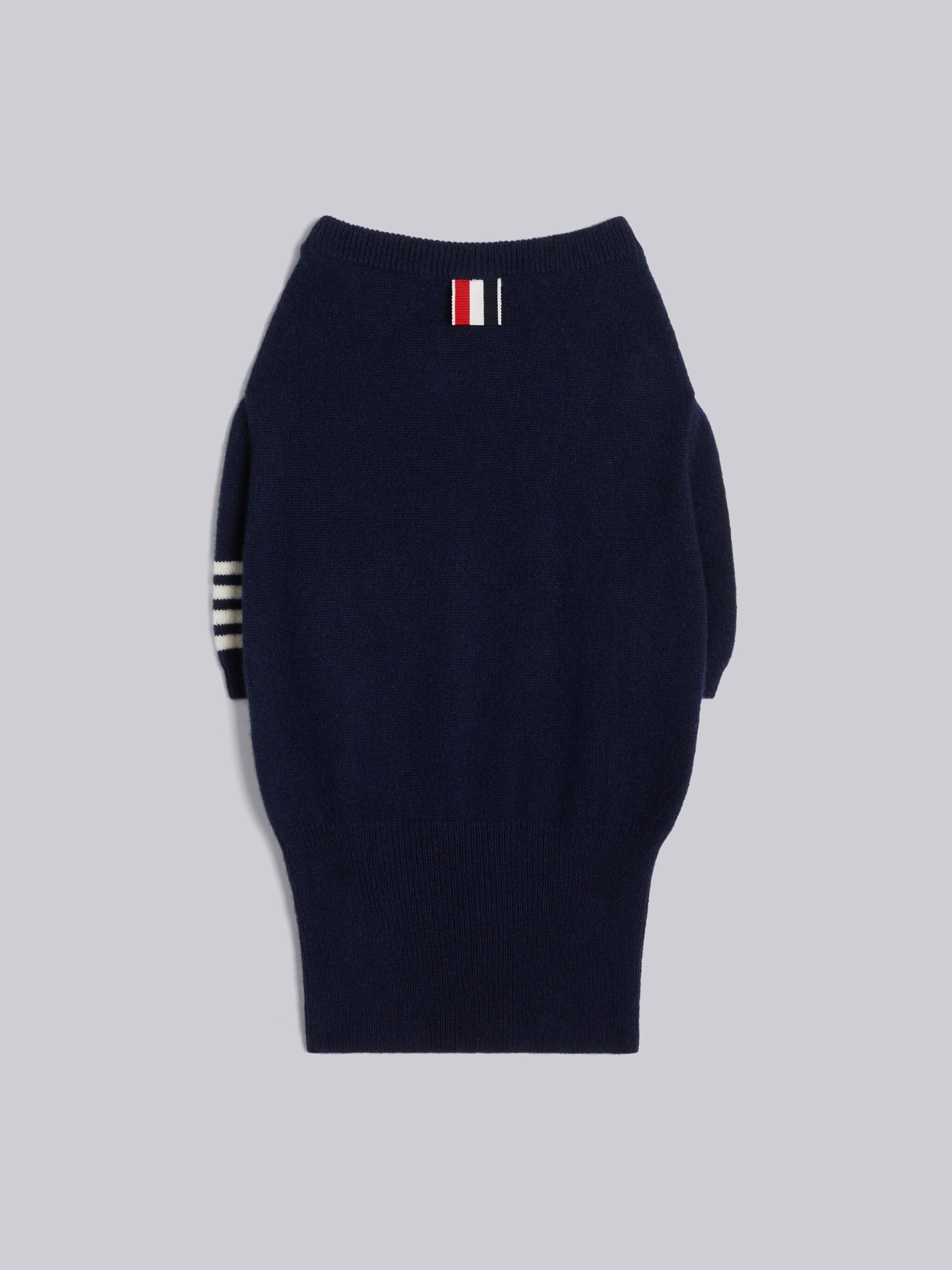 Hector Browne Canine Crewneck Pullover With 4-Bar Stripe in Jersey Stitch Cashmere - 3