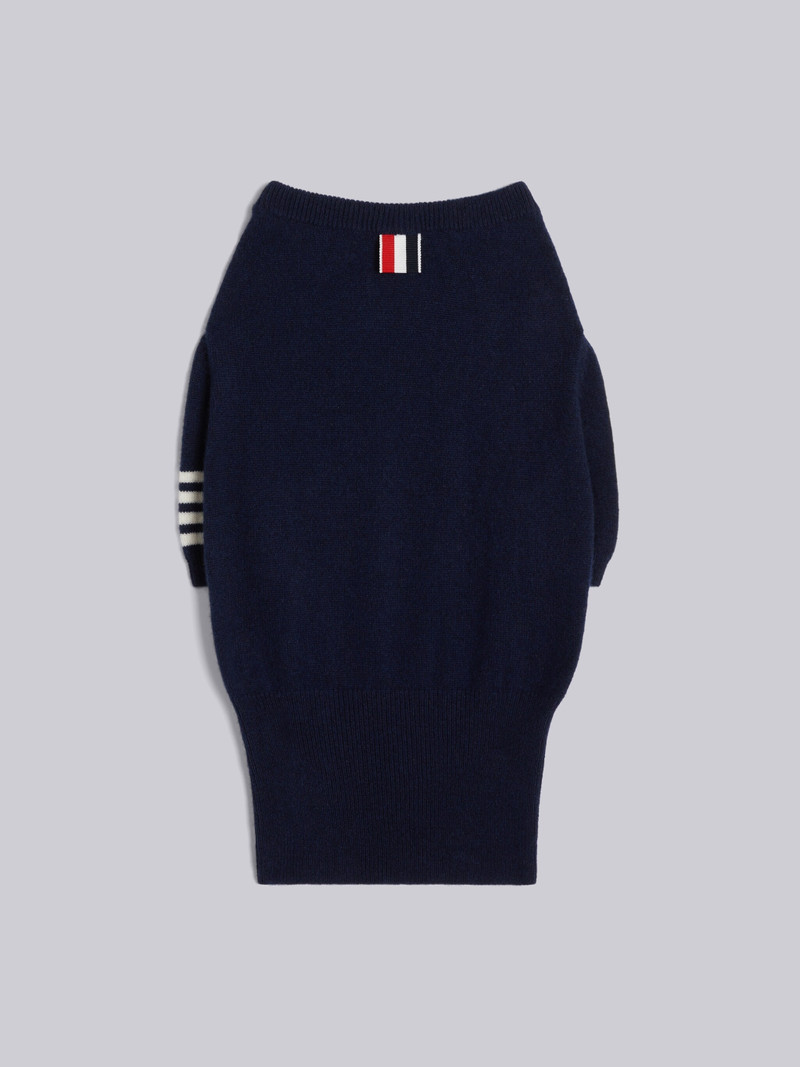 Hector Browne Canine Crewneck Pullover With 4-Bar Stripe in Jersey Stitch Cashmere 3