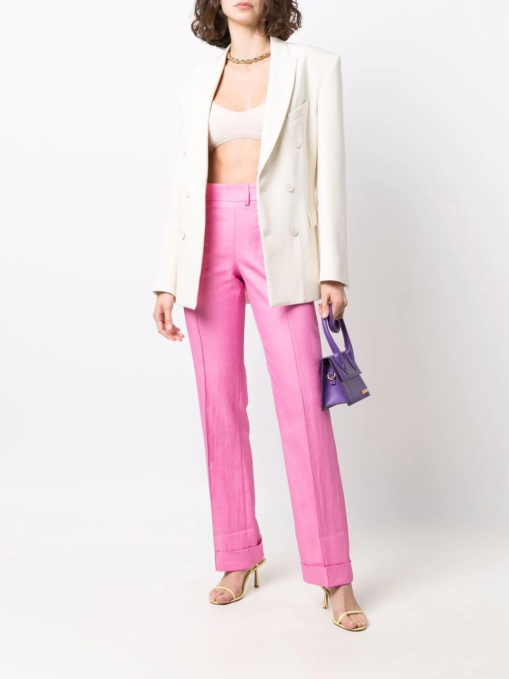 button-fastening tailored trousers - 2