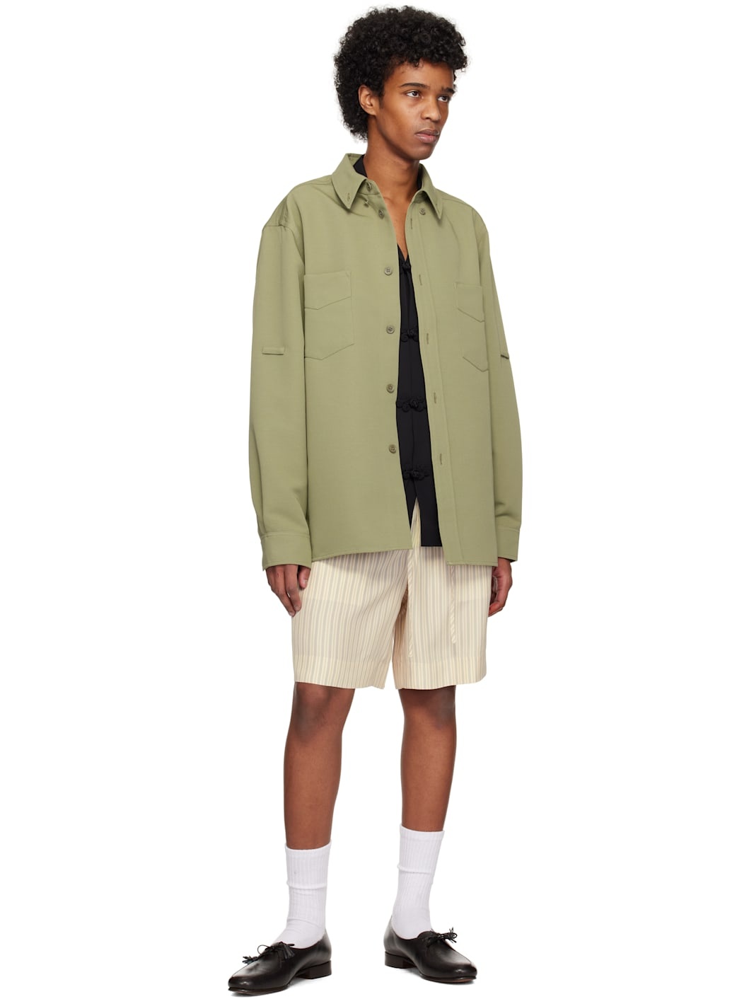 Khaki Relaxed Utility Overshirt - 4