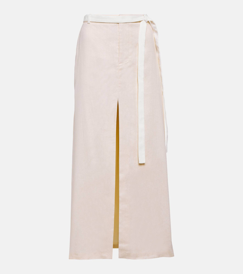 Dune mid-rise linen-blend maxi skirt - 1