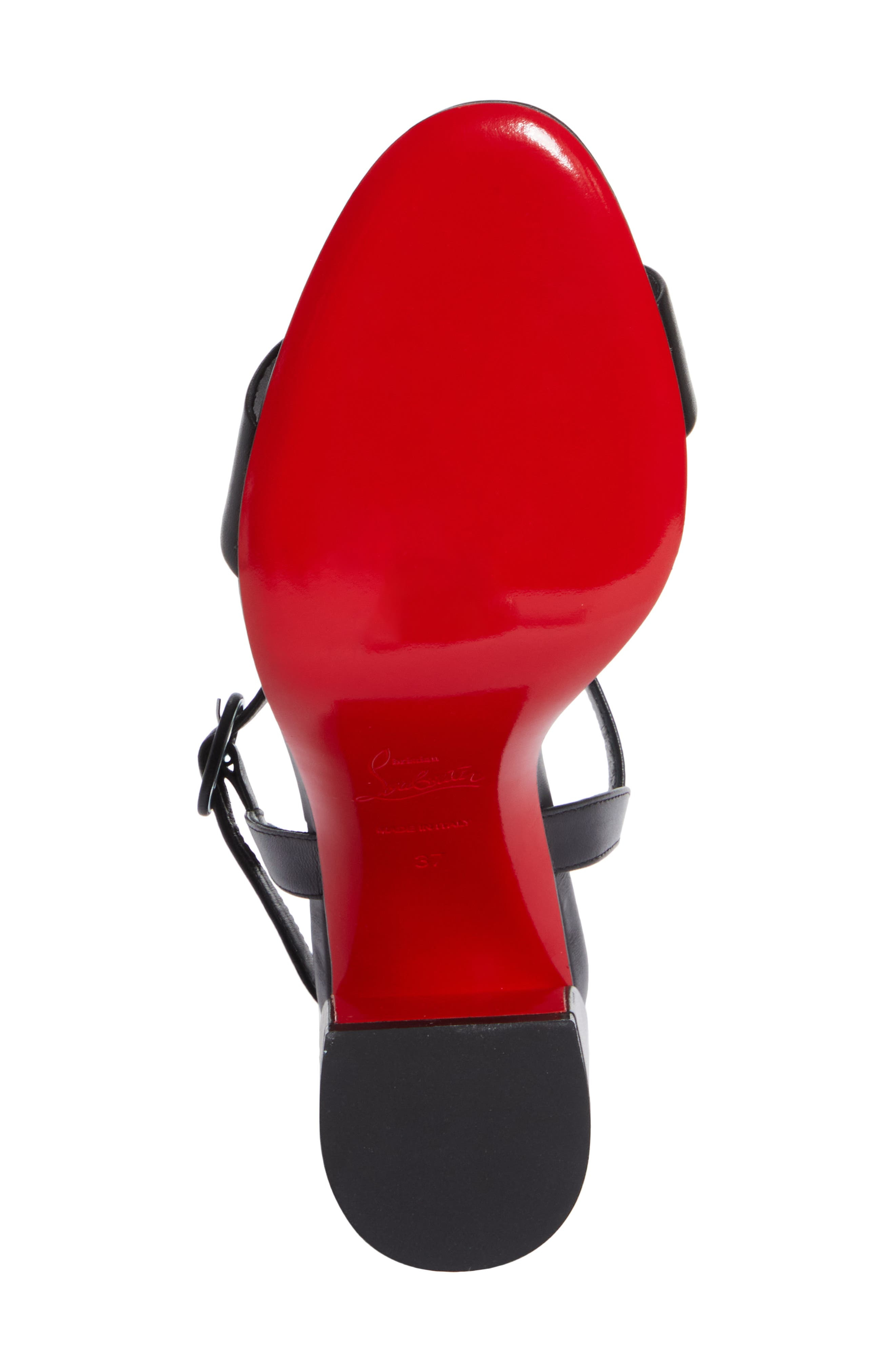 Christian Louboutin Miss Jane Sandal in B439 Black/lin Black at Nordstrom - 6