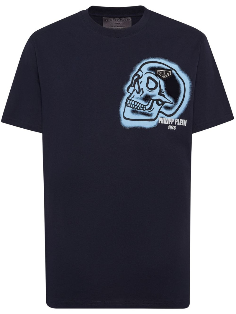 Skull-print round-neck T-shirt 1