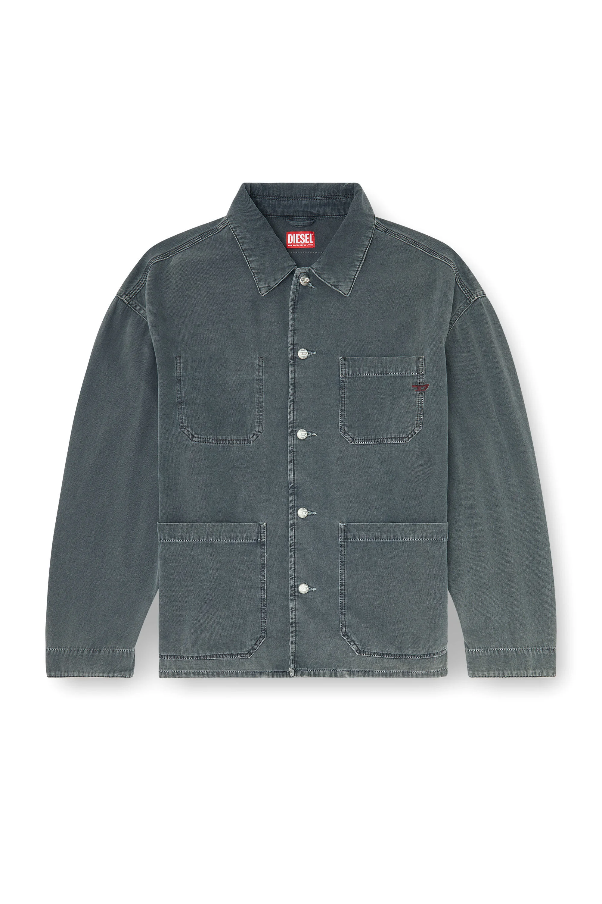 UTILITY-STYLE JACKET IN COLOURED DENIM - 1