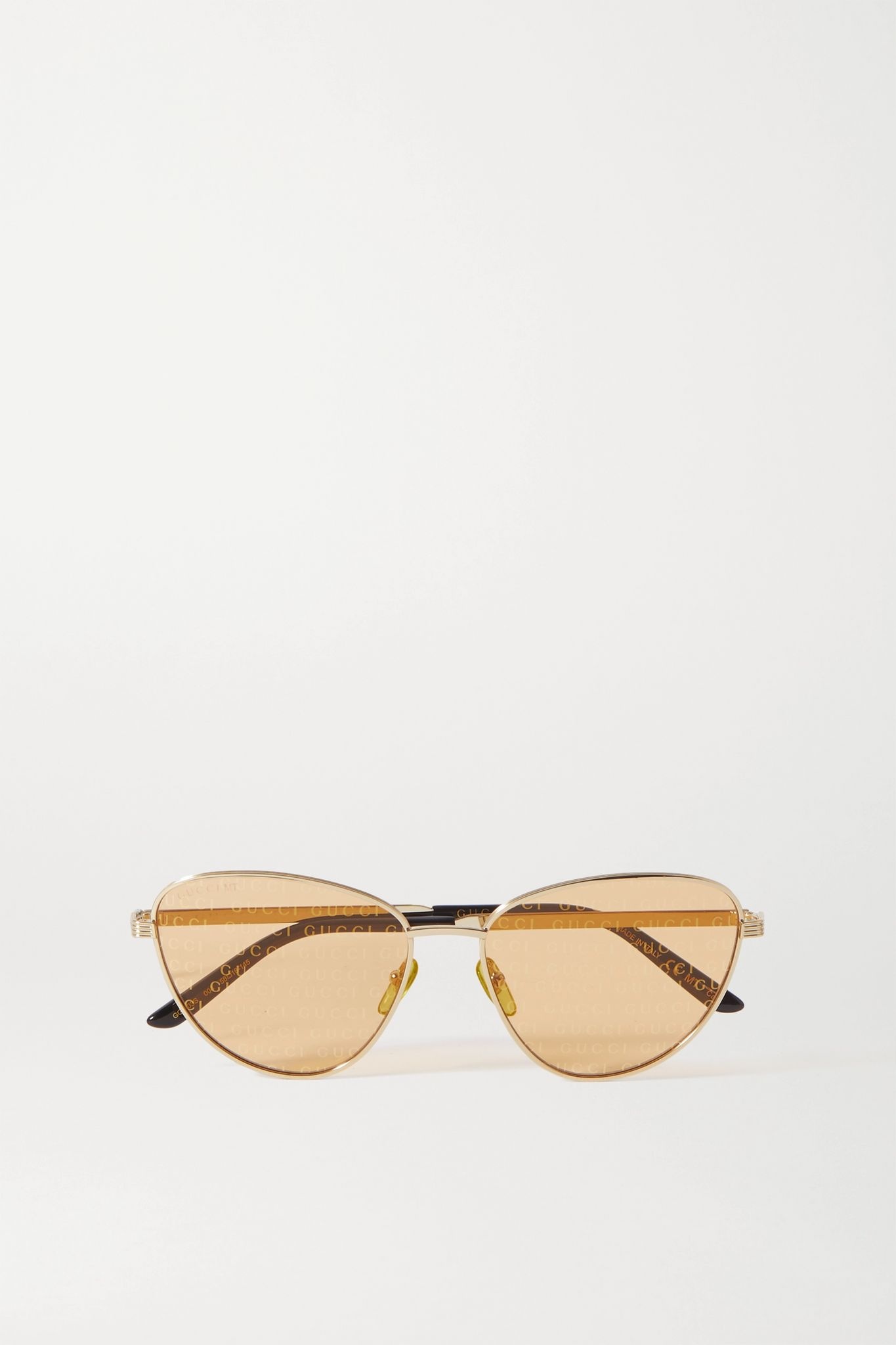 Cat-eye gold-tone and acetate sunglasses - 1