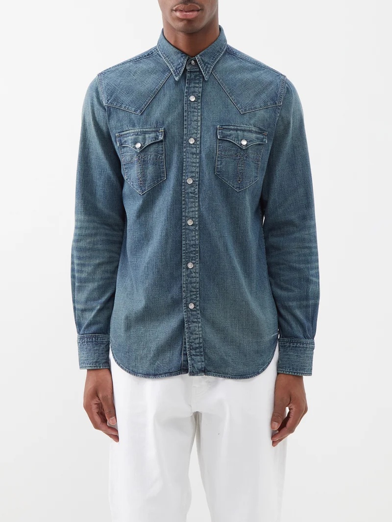 RRL by Ralph Lauren Buffalo West denim shirt | REVERSIBLE