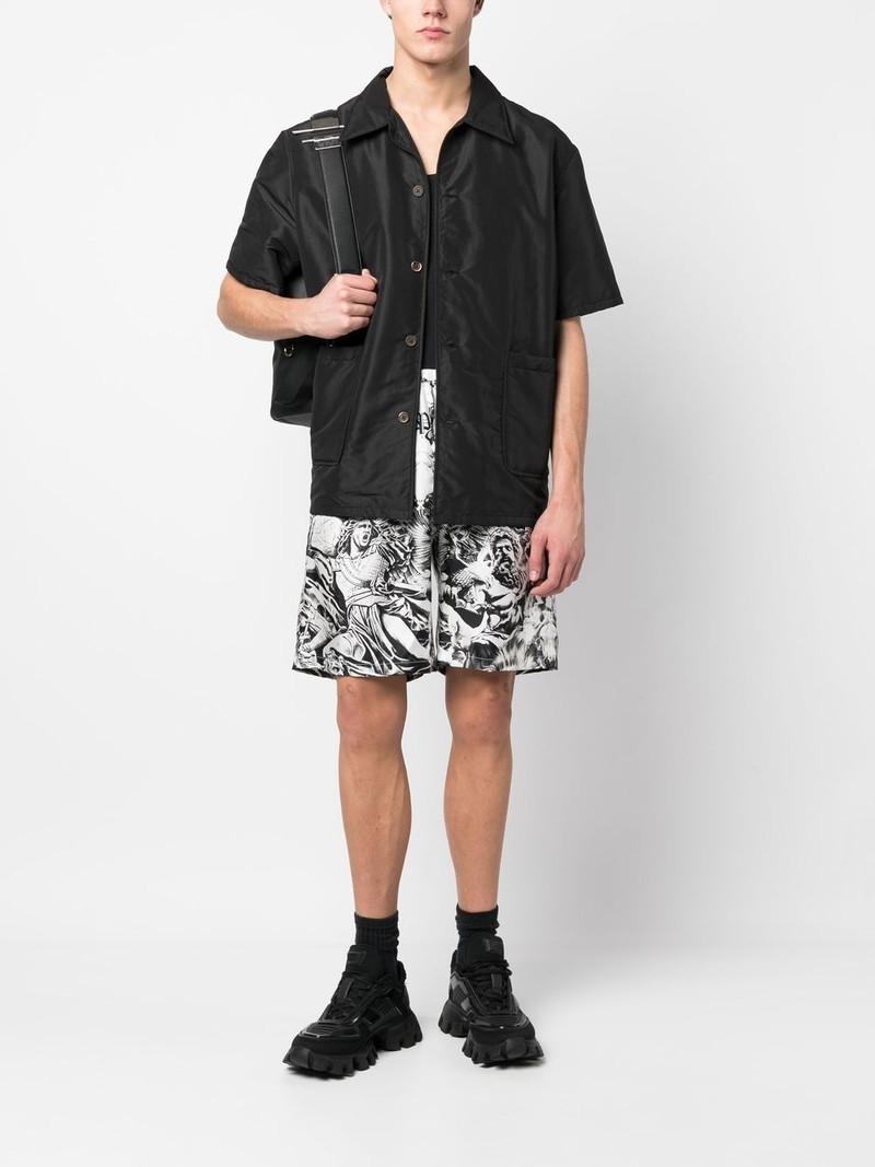 PHILIPP PLEIN Tattoo-print silk shorts outlook