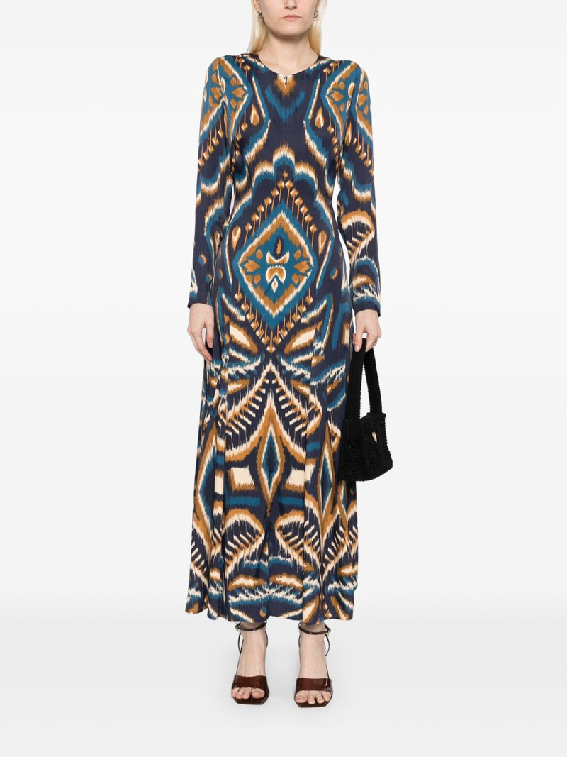 FARM RIO long sleeve satin maxi dress outlook