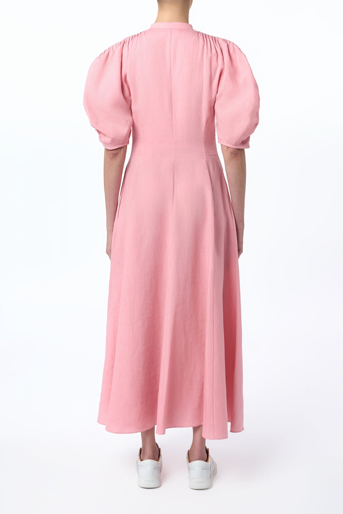 Arabella Shirtdress in Rosa Aloe Linen - 4