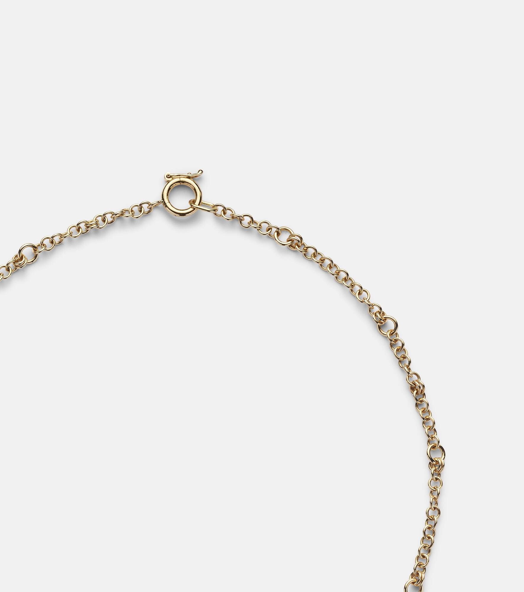 Gravity 18kt gold chain necklace with diamond and emerald - 6
