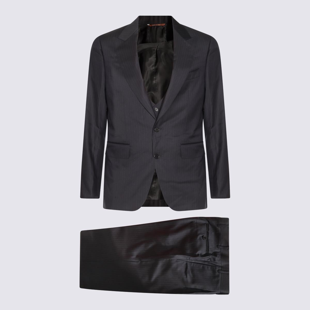 Canali Grey Wool Suits - 1